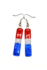 Red White Blue Glass Earrings